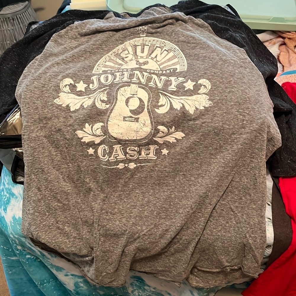 Johnny cash half sleeve baseball shirt